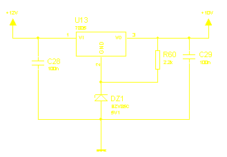 Le +10V est réalisé grâce à un régulateur de tension 7805