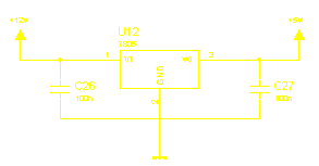 Le +5V est également réalisé avec un régulateur 7805